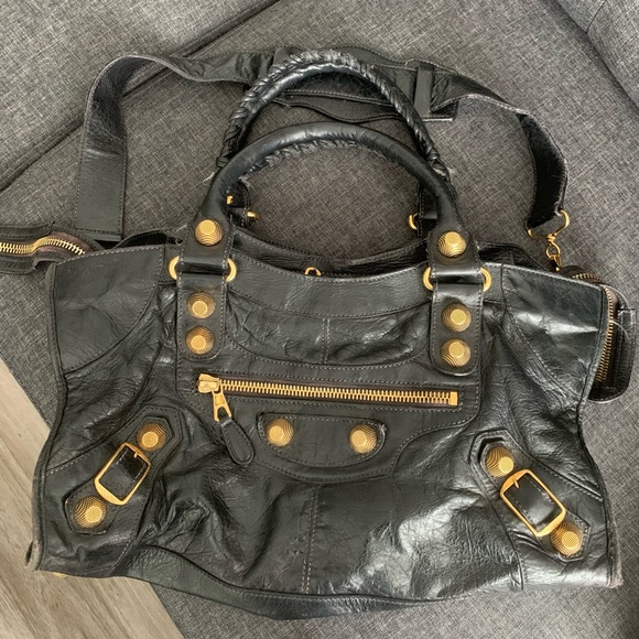 SOLD! Authentic Balenciaga City Bag x gold hardware x vintage - Picture 1 of 12